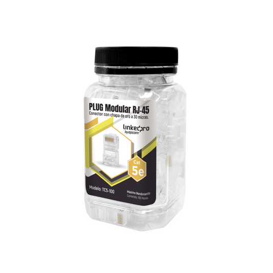 Plug RJ45 Cat5e LINKEDPRO chapado en oro 30 micras