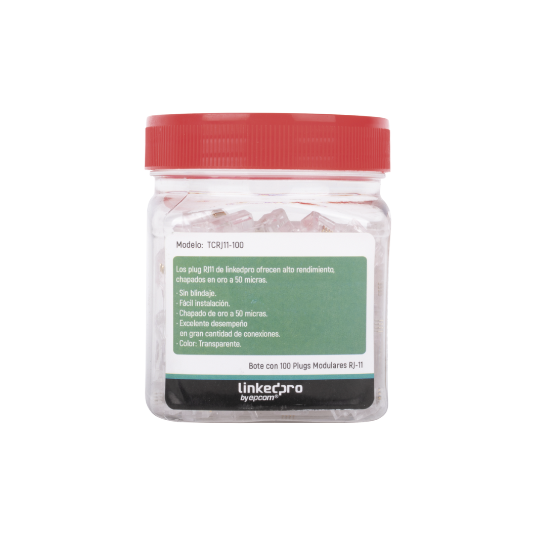 Conectores RJ11 LINKEDPRO TCRJ11-100 para telefonía