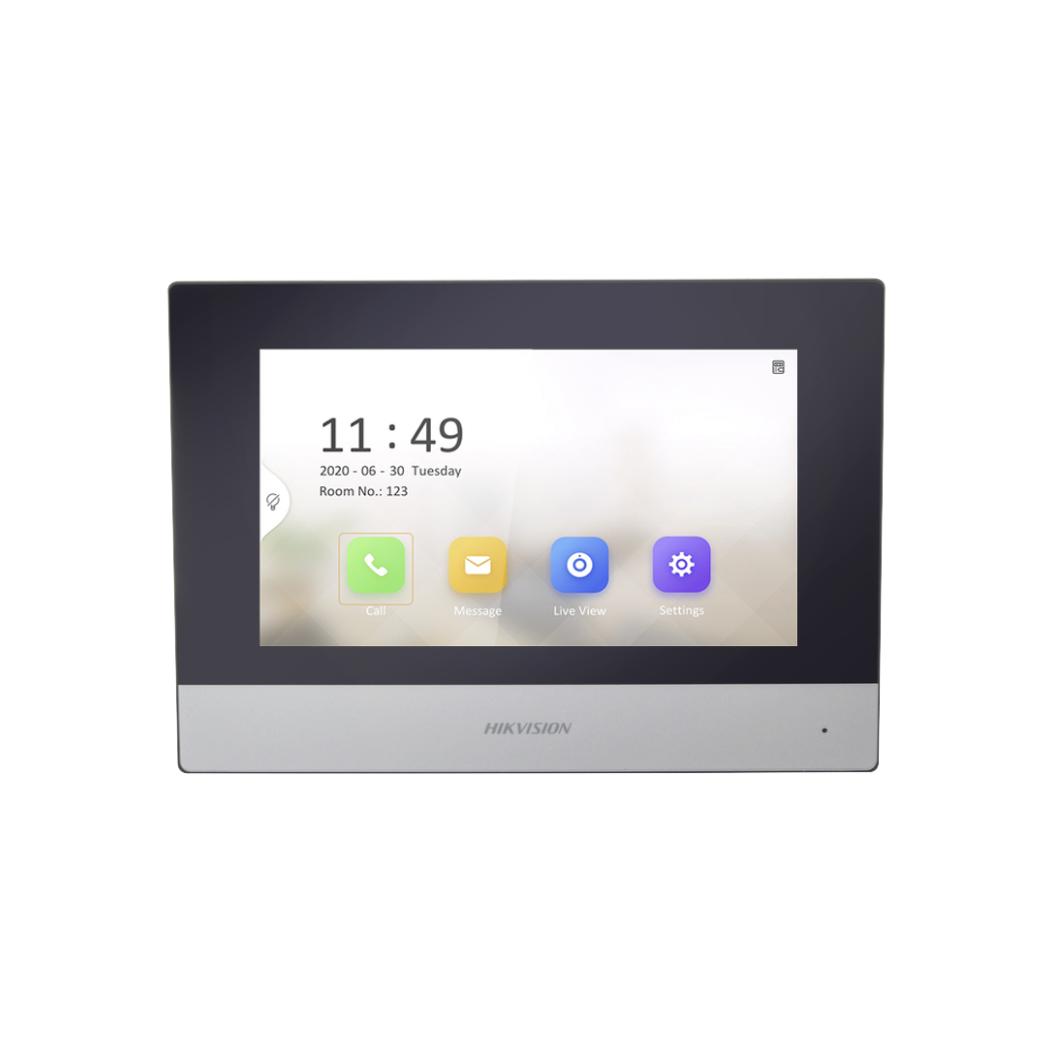 Monitor IP con Pantalla Táctil de 7" para Videoportero IP: PoE/WiFi, Video en Vivo, Audio Dos Vías, Apertura Remota