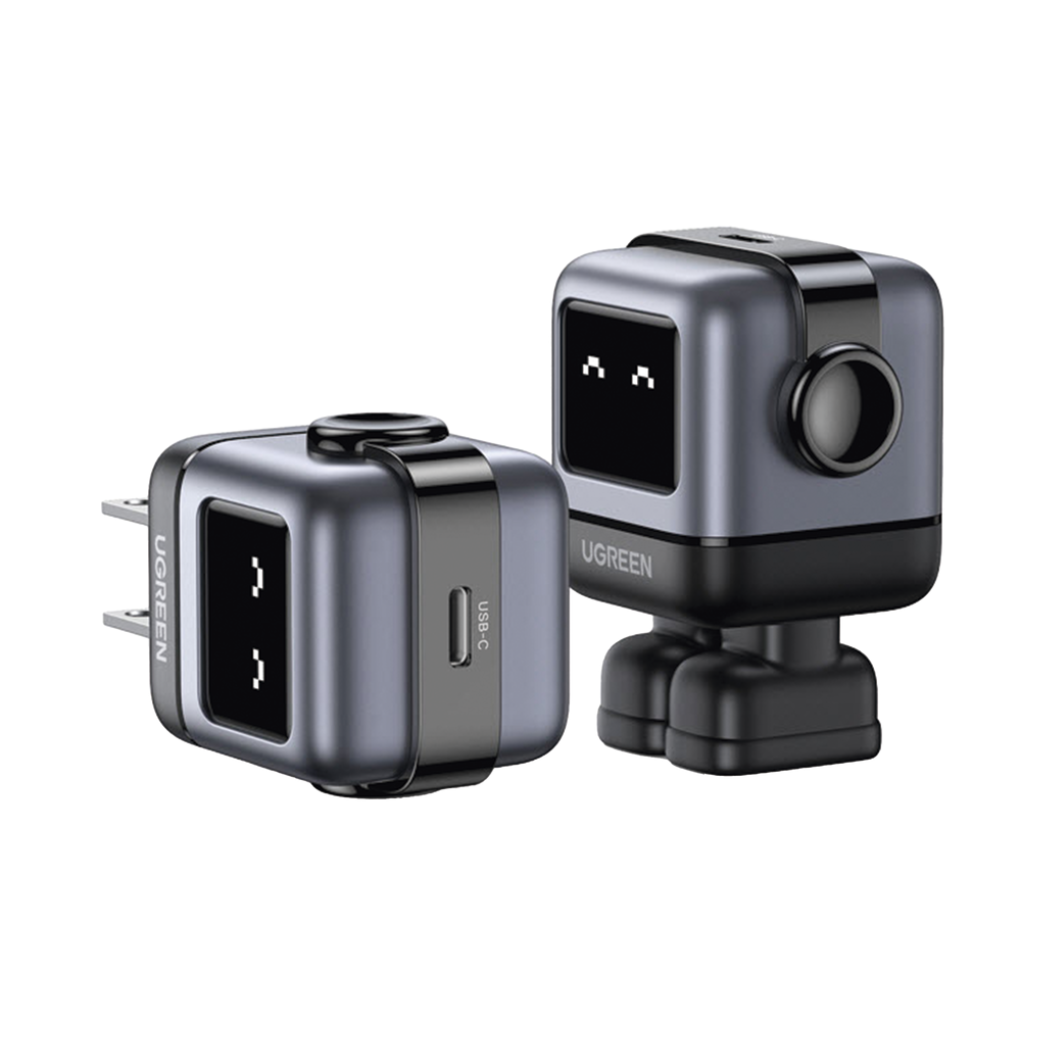 Cargador de 30W Robot Mini GaN Nexode de UGREEN, para Carga rapida y pantalla de carga.
