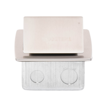 Caja de Piso Compacta Rectangular en Acero Inoxidable con 2 Contactos Eléctricos (11000-21201)