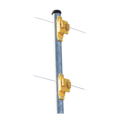 Aislador de Paso Reforzado para Cercos Eléctricos, Resistente al Clima Extremoso, Color Amarillo