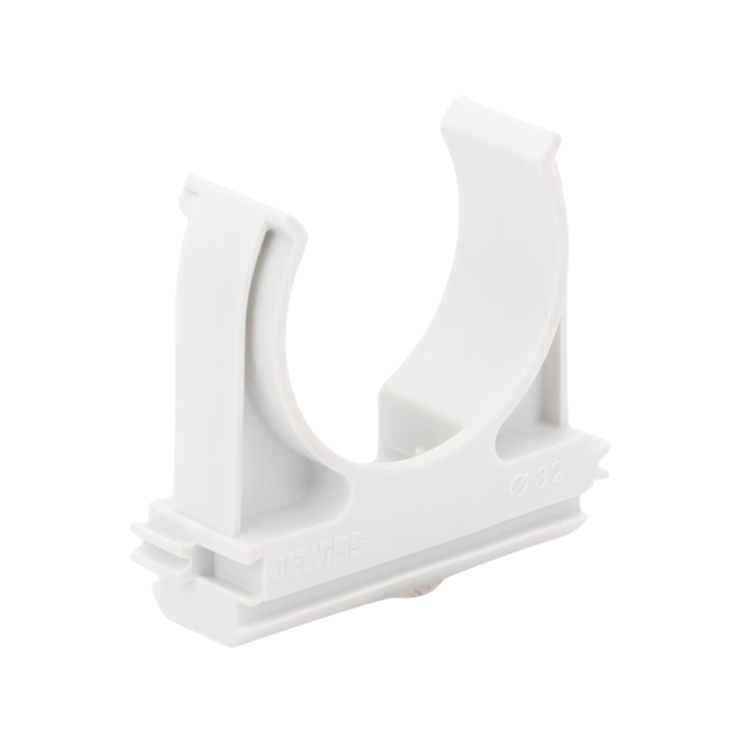 Abrazadera Abierta de Presión 32mm, PVC Auto-Extinguible.