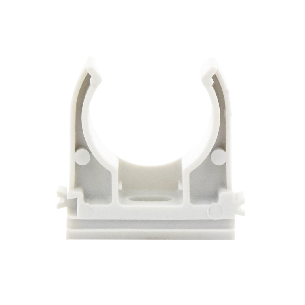 Abrazadera Abierta de Presión 25mm, PVC Auto-Extinguible.