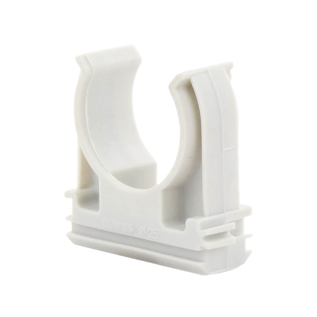 Abrazadera Abierta de Presión 25mm, PVC Auto-Extinguible.