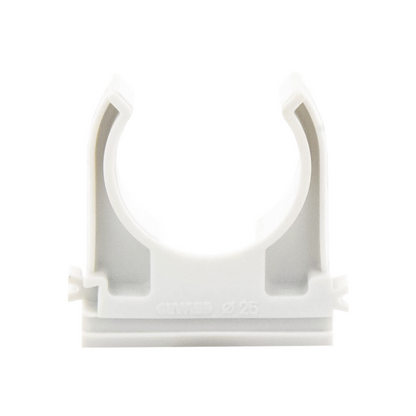 Abrazadera Abierta de Presión 25mm, PVC Auto-Extinguible.