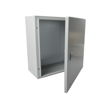 Gabinete Metálico IP66 Intemperie, 250x300x150mm, Placa Interior, Compuerta Atornillada, Chapa T.