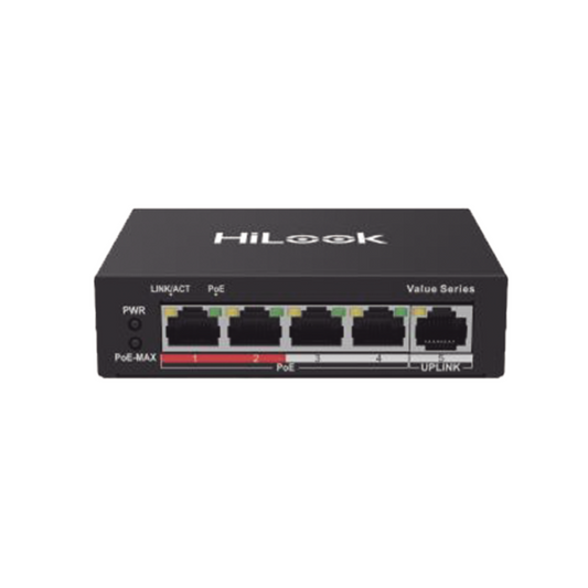 Switch de Red PoE+ 4+1, 10/100 Mbps, Modo Extendido