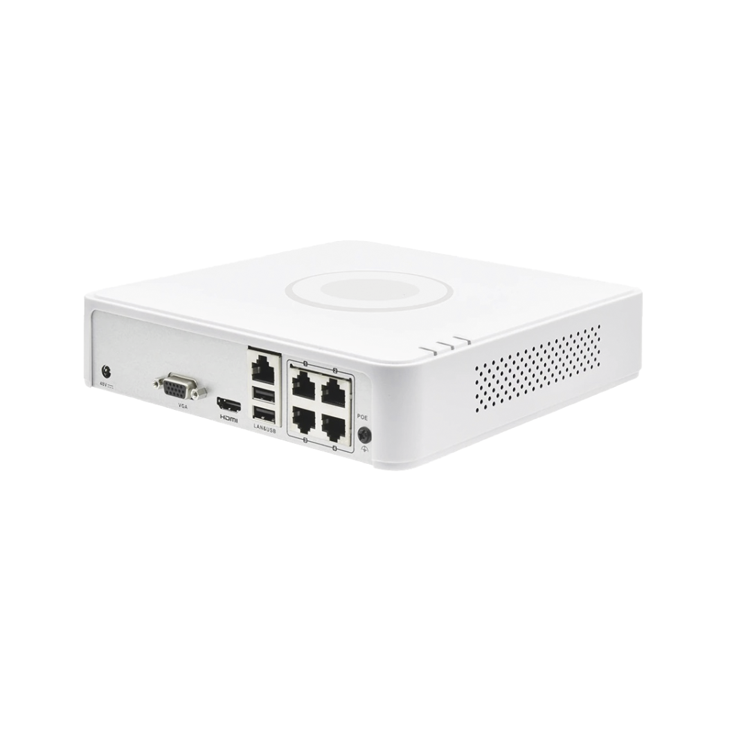 NVR IP de 4 Canales con PoE, Compatible con AcuSense
