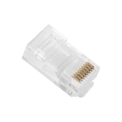 Bote de 100 Conectores RJ45 Cat6 Pass Through: Alto Rendimiento, Sin Blindaje