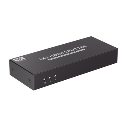 Dispositivo Splitter HDMI 1x2, 8K, 48Gbps, con Salida de Audio y Seguridad HDCP 2.3.