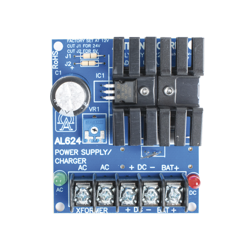 Fuente Tipo Tarjeta 6/12/24VCC, 1 Salida, Con Respaldo (Batería Opcional), No Incluye Transformador.