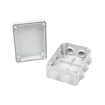 Caja de Derivación PVC Autoextinguible 150x110x70 mm 10 Entradas Tapa con Tornillo de 1/4" IP55