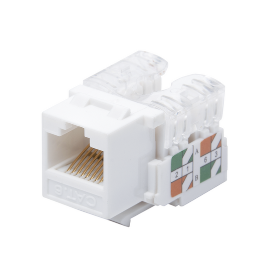 Módulo Jack Keystone Cat6 Blanco para Faceplate
