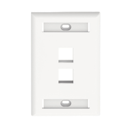 Placa de Pared para 2 Conexiones Keystone con Espacio para Etiquetas